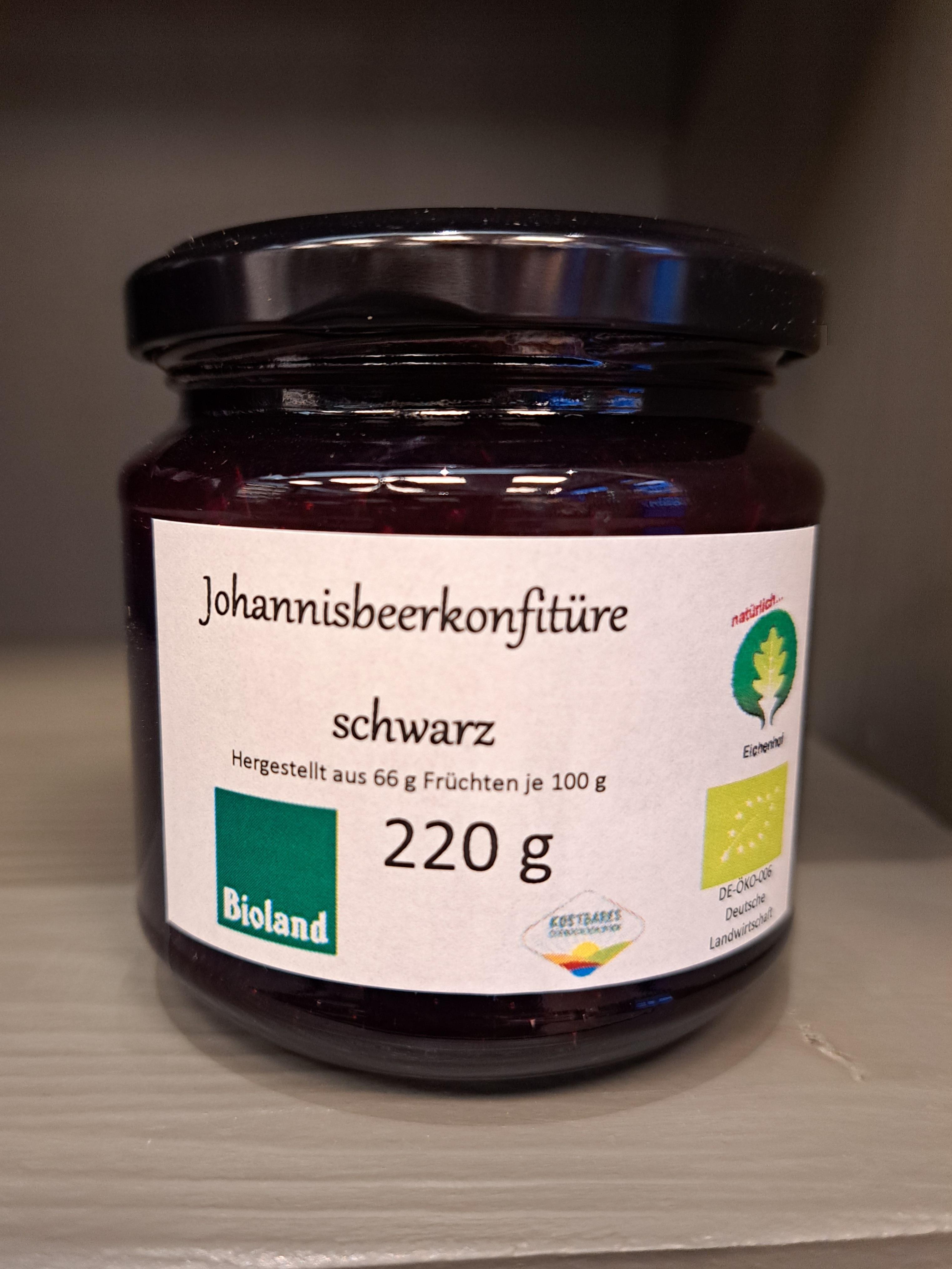 Johannisbeerkonfitüre schwarz, 220 g